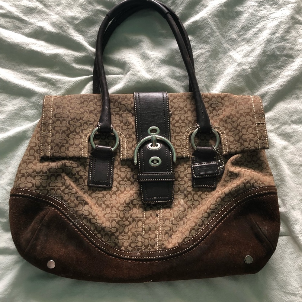 Coach Brown Print Purse
